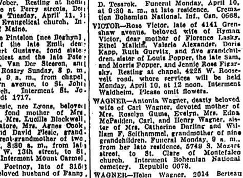Rose’s Death Notice, 1944